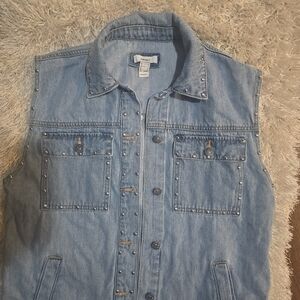 Studded Denim Vest